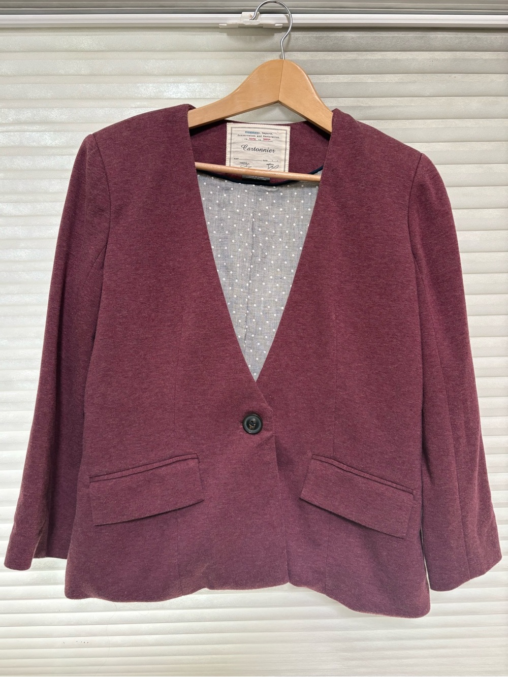 Cartonnier Anthropologie - Single-Button V-Neck Blazer